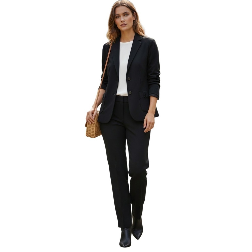 Banana Republic NWOT Black Stretch Blazer Tailored Suit Jacket Women 10 Classic
